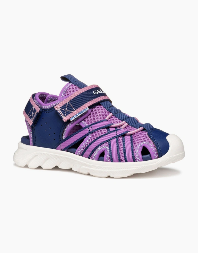 Geox Airadyum Water-Friendly Girls Sandals Navy/Purple