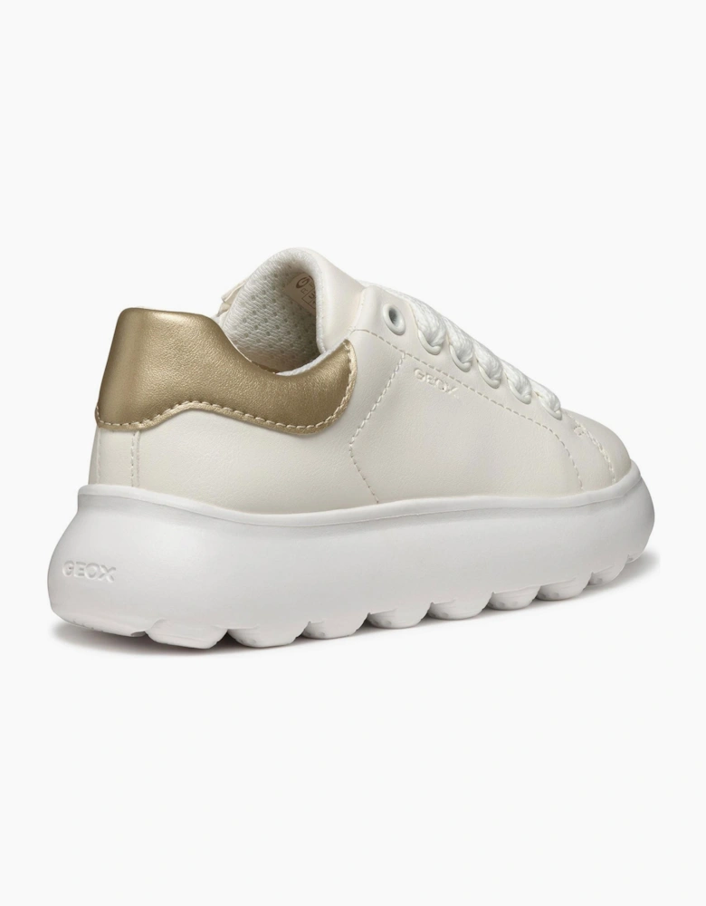 Geox Puffpop Girls Trainers White / Platinum