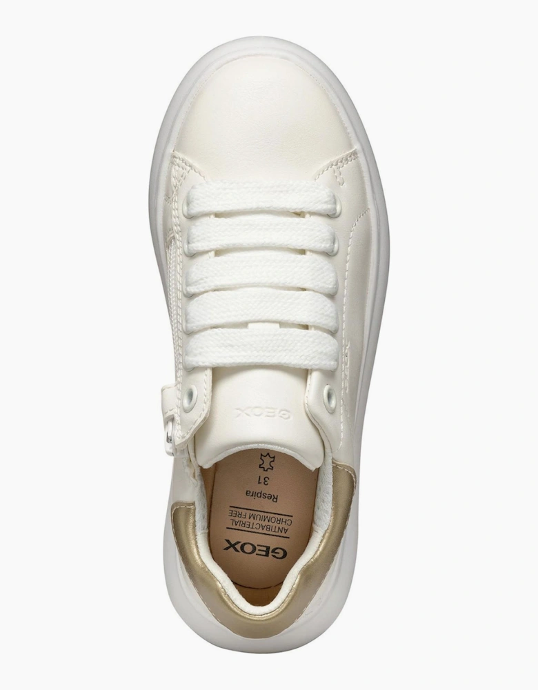 Geox Puffpop Girls Trainers White / Platinum