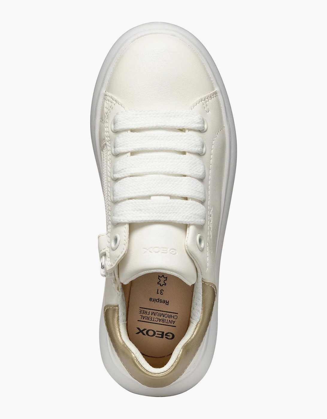 Geox Puffpop Girls Trainers White / Platinum
