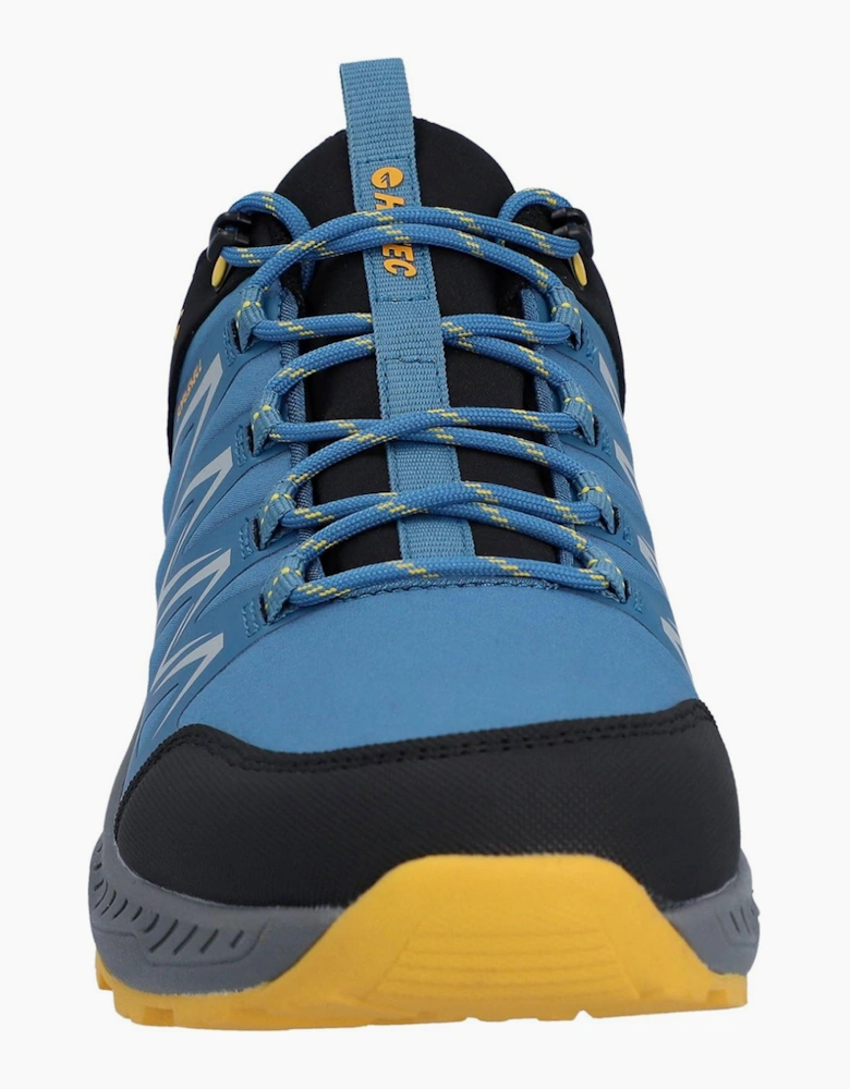 Hi-Tec H-Tec Stealth Low Waterproof Mens Trail Shoes Blue/Black/Yellow