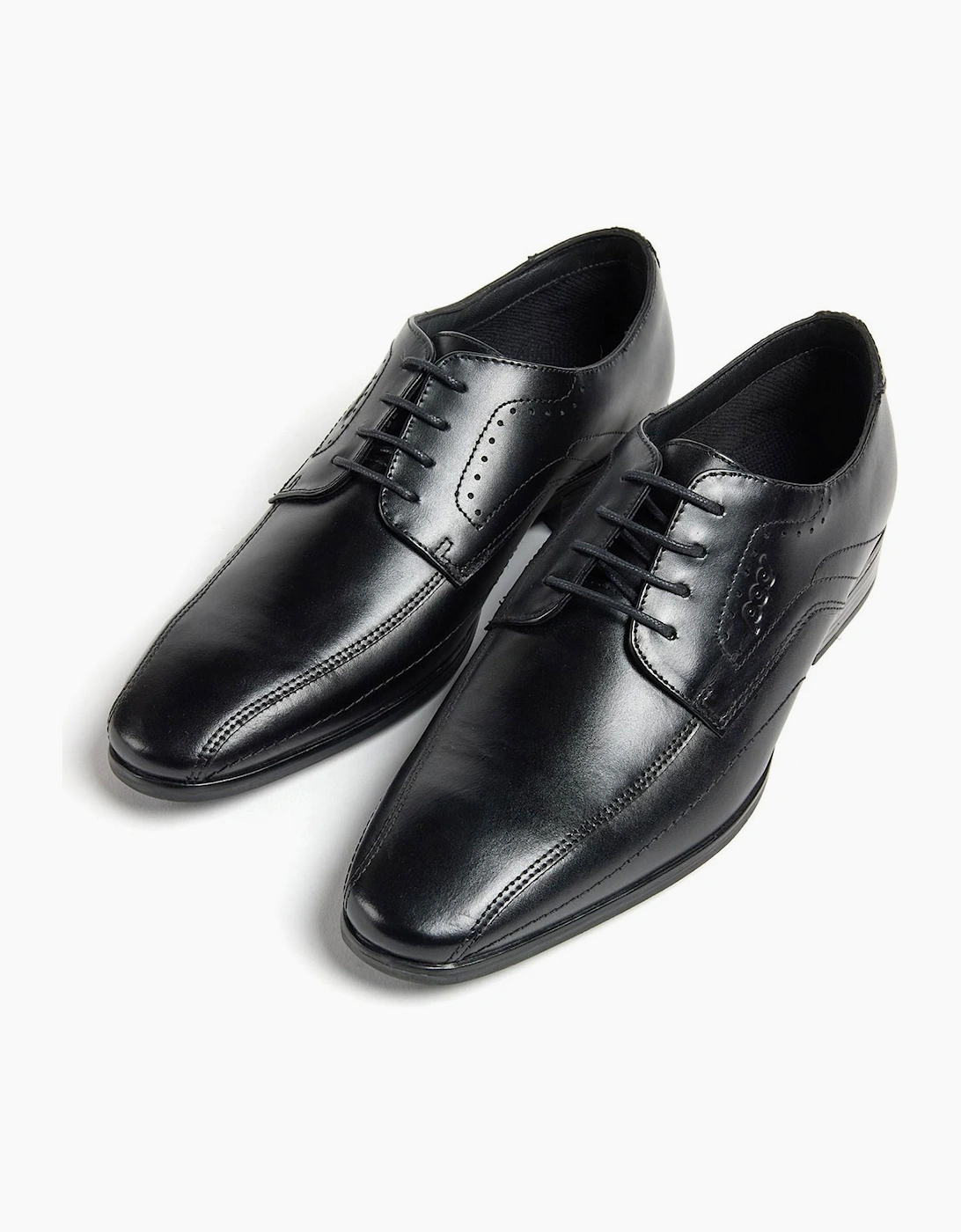 Pod Duke Mens Leather Derby Shoes Black