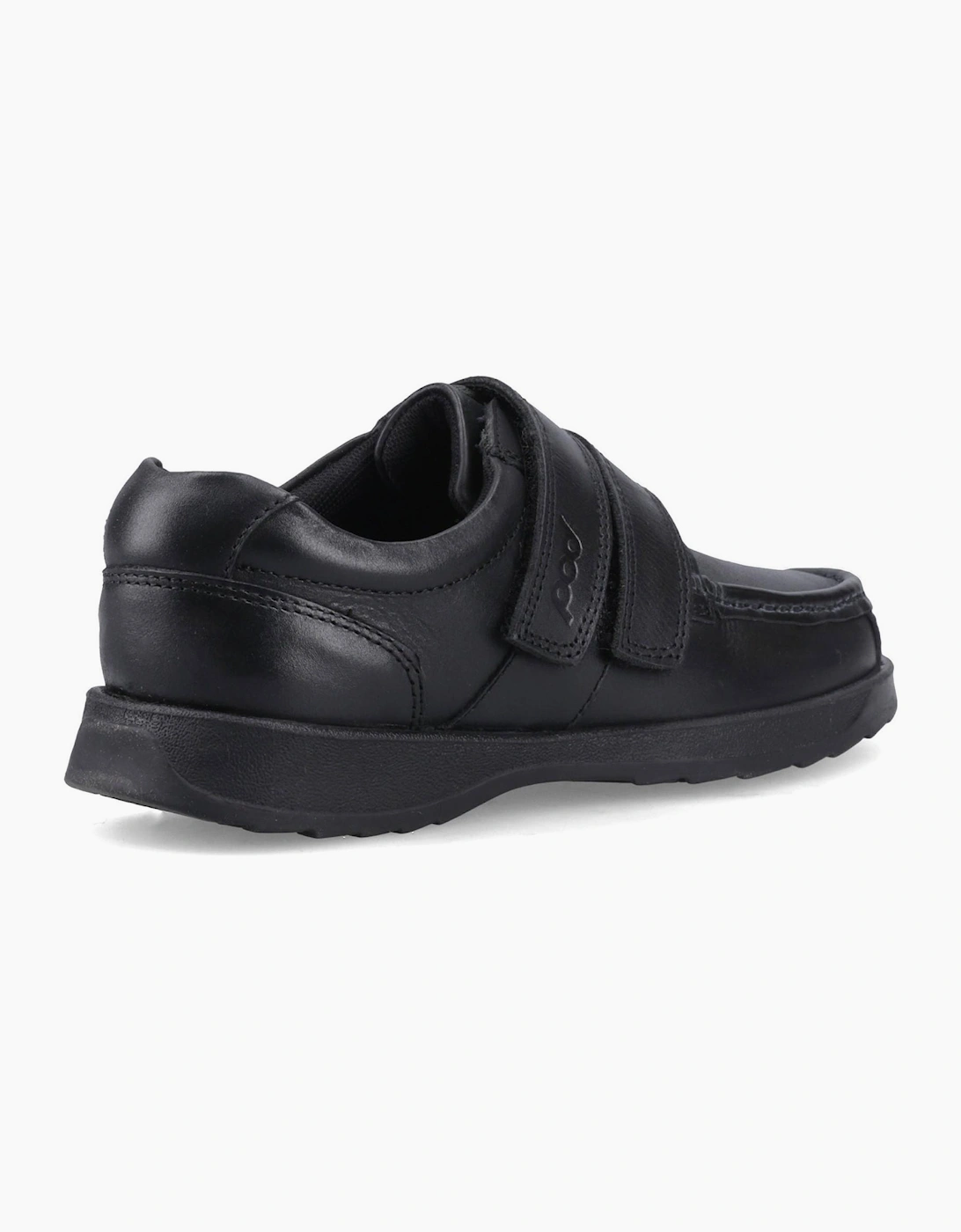 Pod Aran Leather Junior School Shoes Black