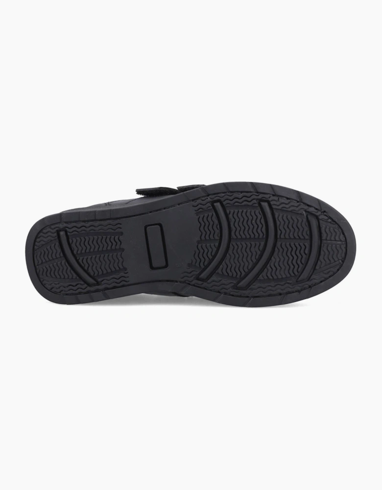 Pod Aran Leather Junior School Shoes Black
