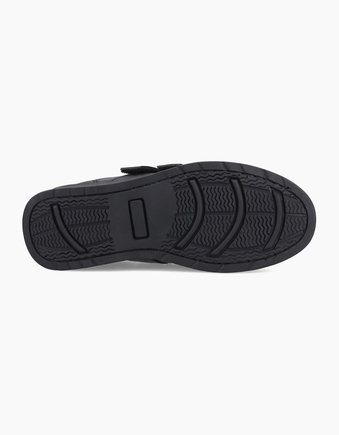 Pod Aran Leather Junior School Shoes Black