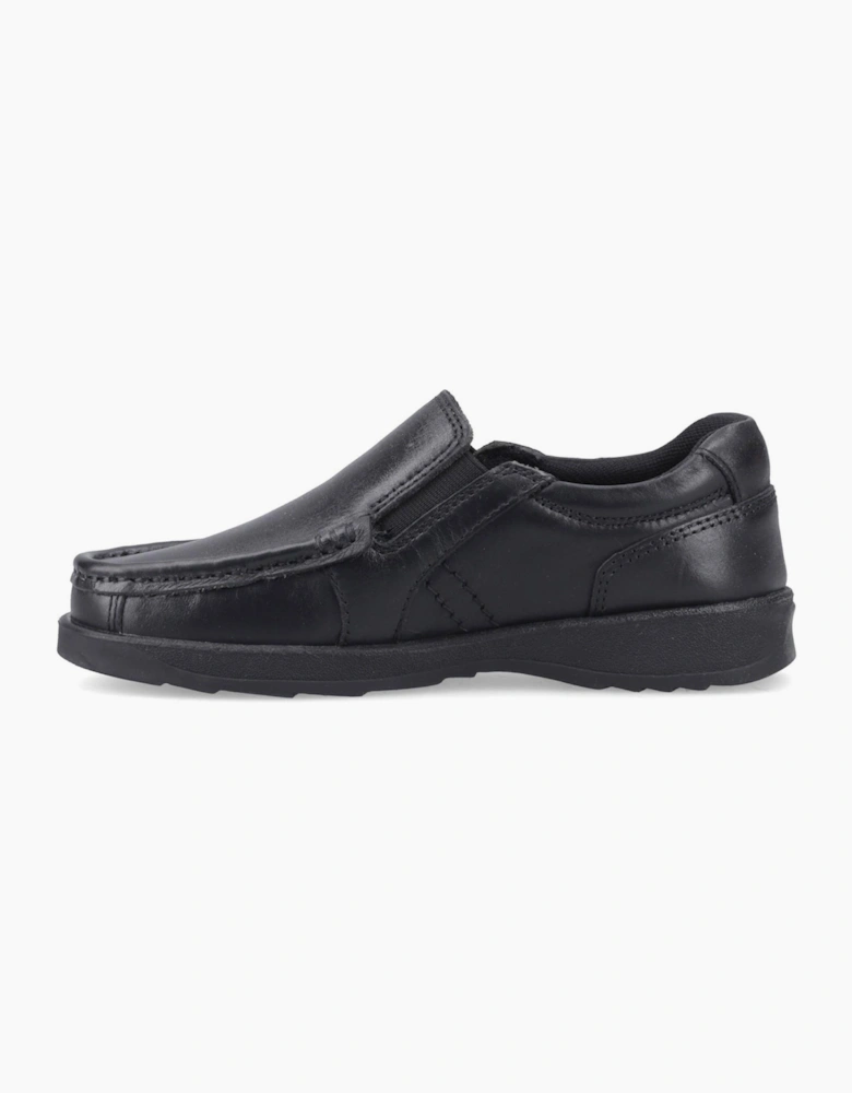 Pod Nyle Leather Junior School Shoes Black