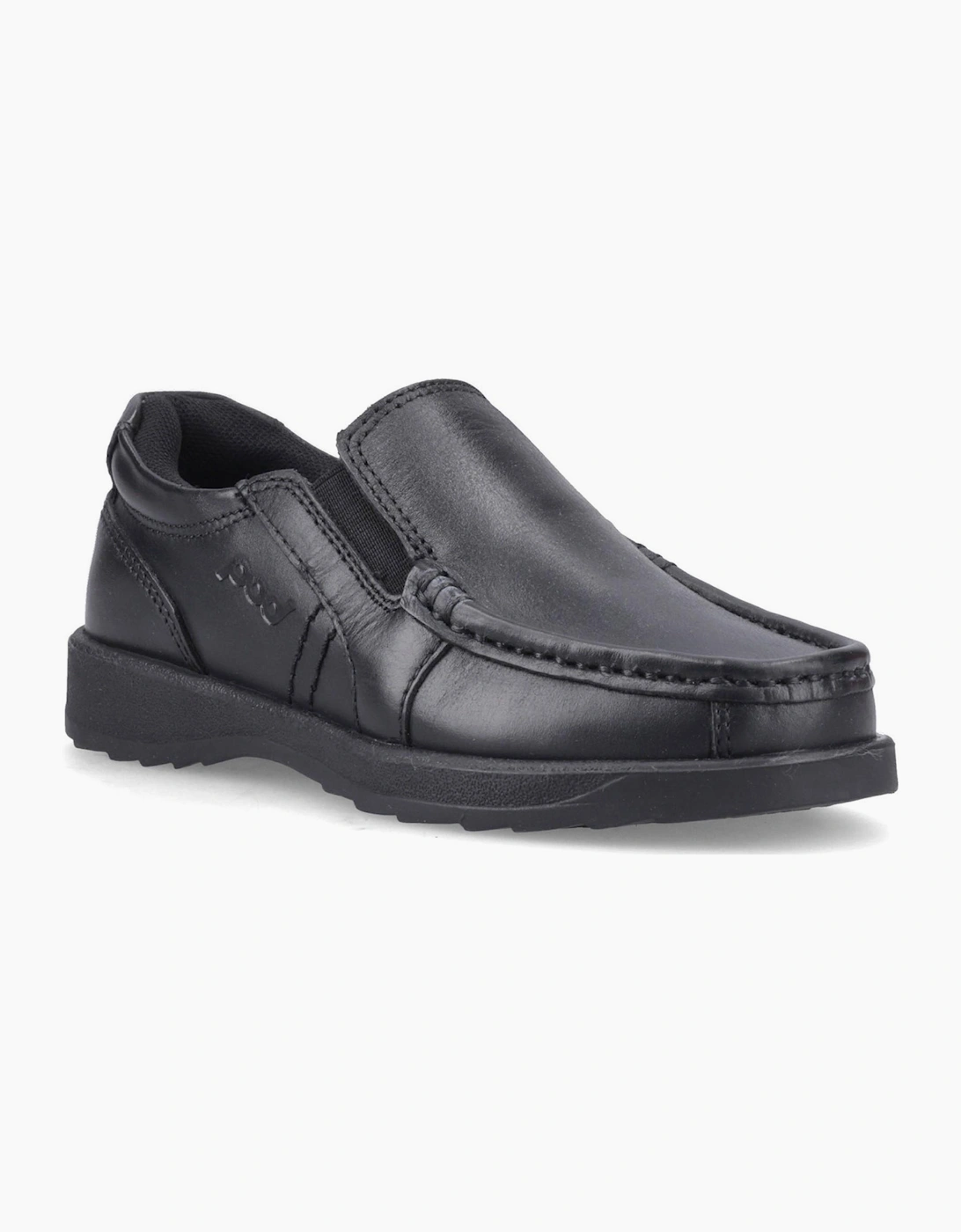 Pod Nyle Leather Junior School Shoes Black