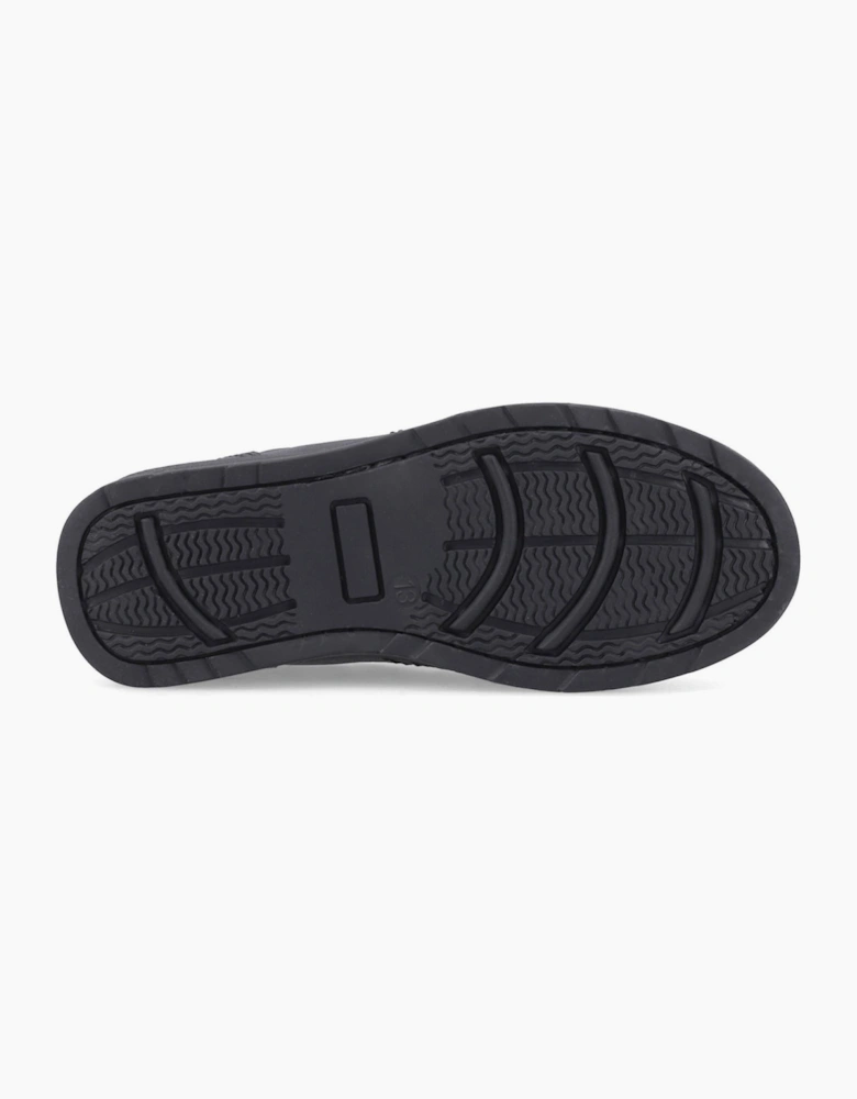 Pod Nyle Leather Junior School Shoes Black