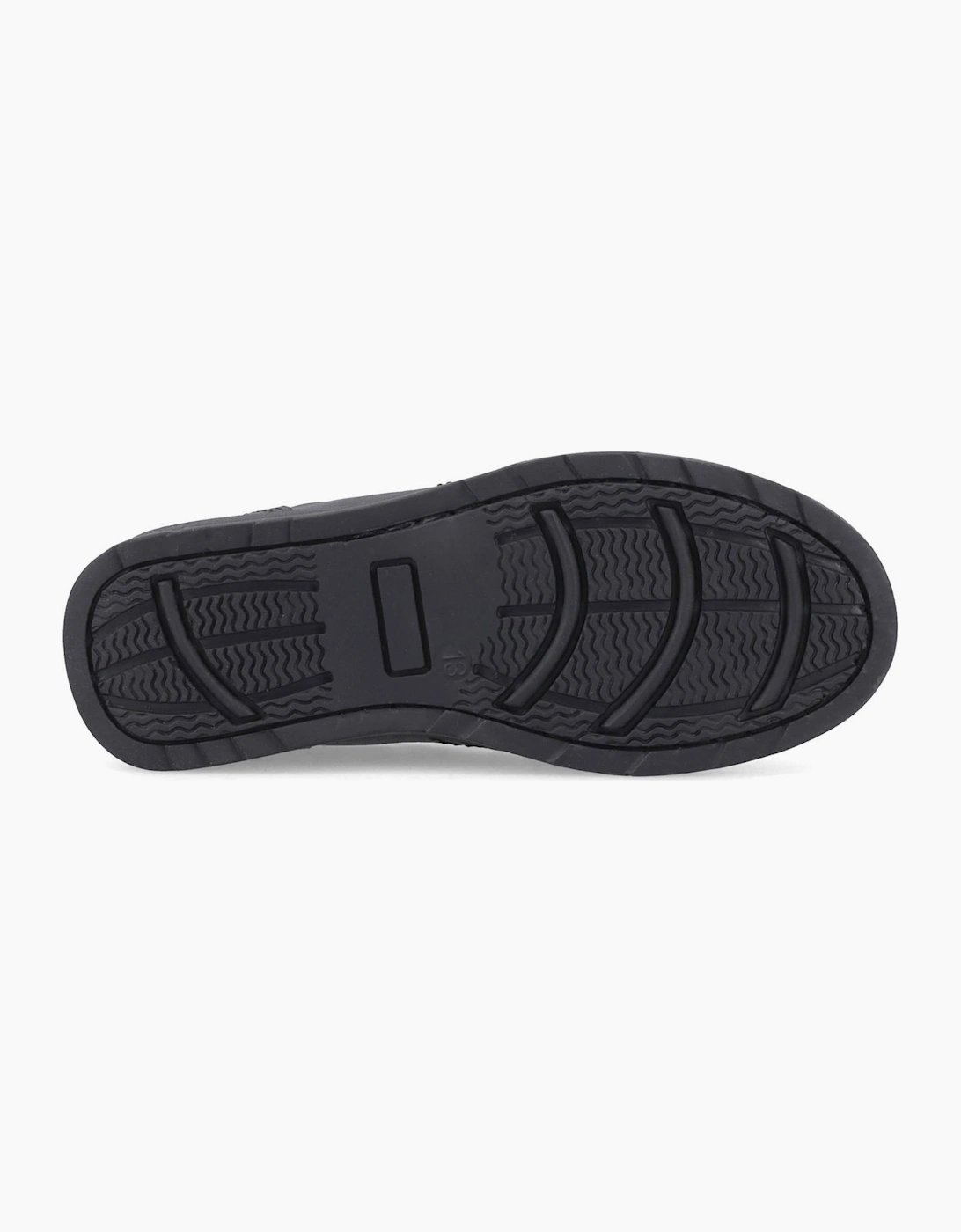 Pod Nyle Leather Junior School Shoes Black