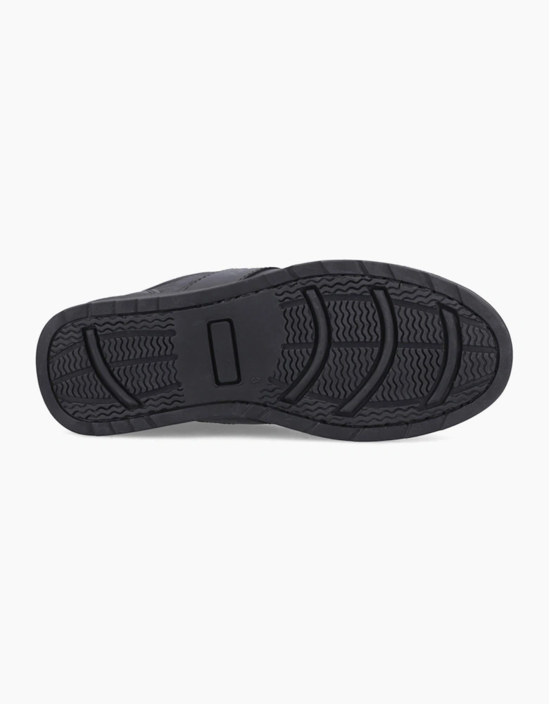 Pod Logan Leather Senior School Shoes Black