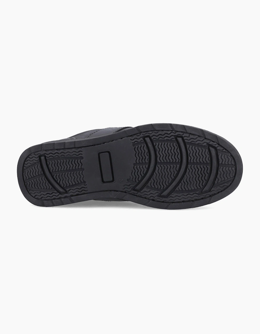 Pod Logan Leather Senior School Shoes Black