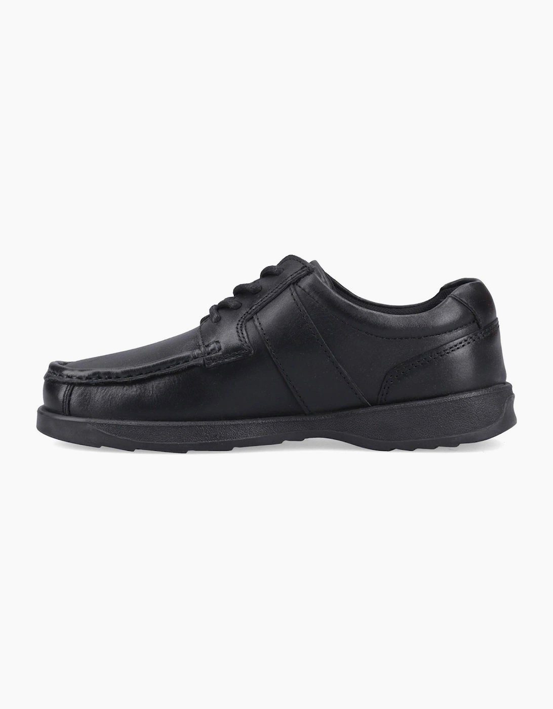Pod Logan Leather Senior School Shoes Black