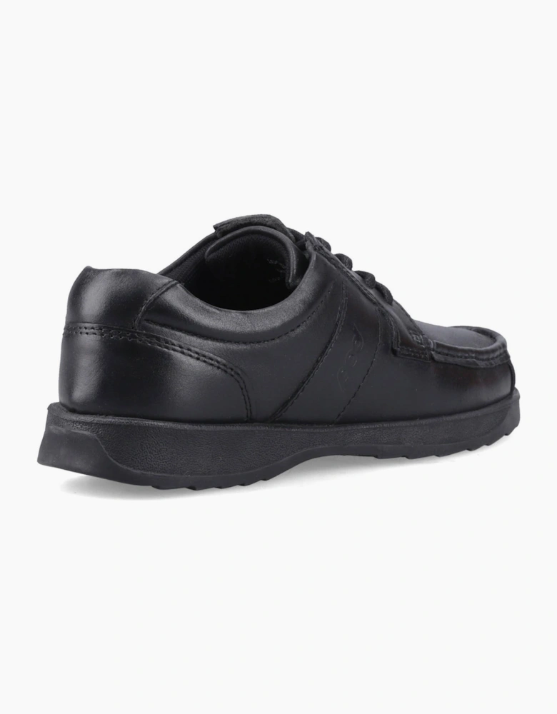 Pod Logan Leather Senior School Shoes Black