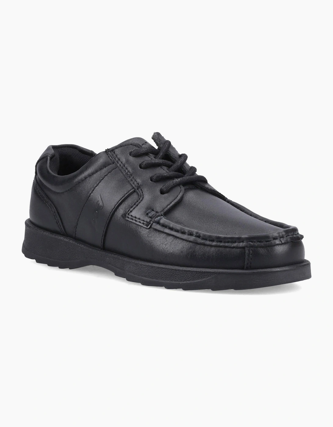Pod Logan Leather Senior School Shoes Black