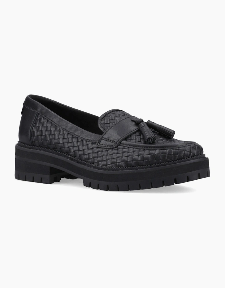 Toms Cara Woven Womens Loafers Black