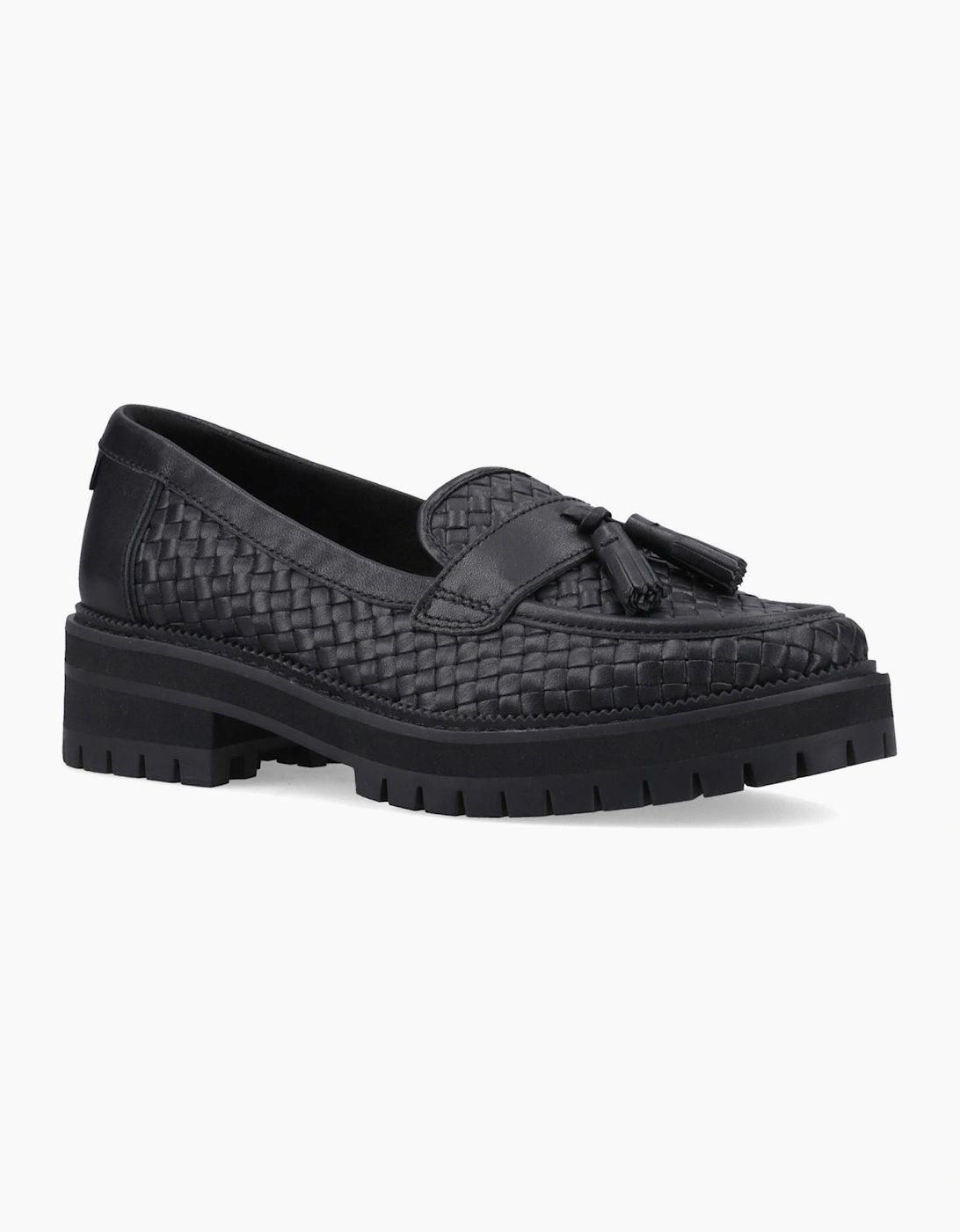 Toms Cara Woven Womens Loafers Black