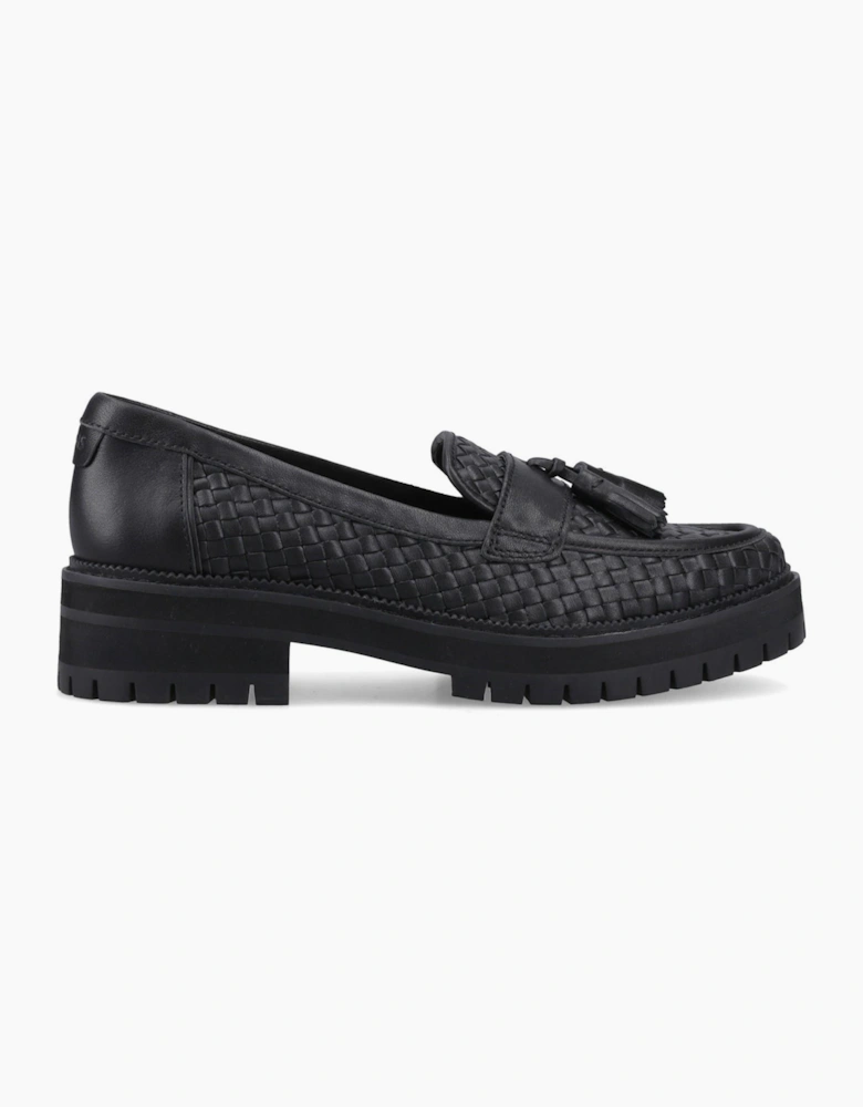 Toms Cara Woven Womens Loafers Black