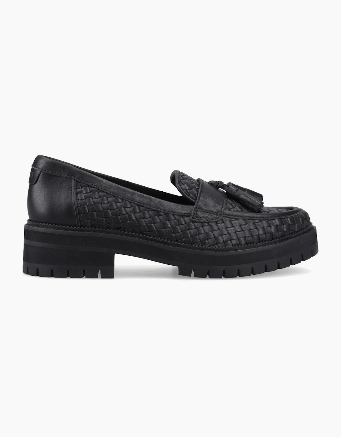Toms Cara Woven Womens Loafers Black