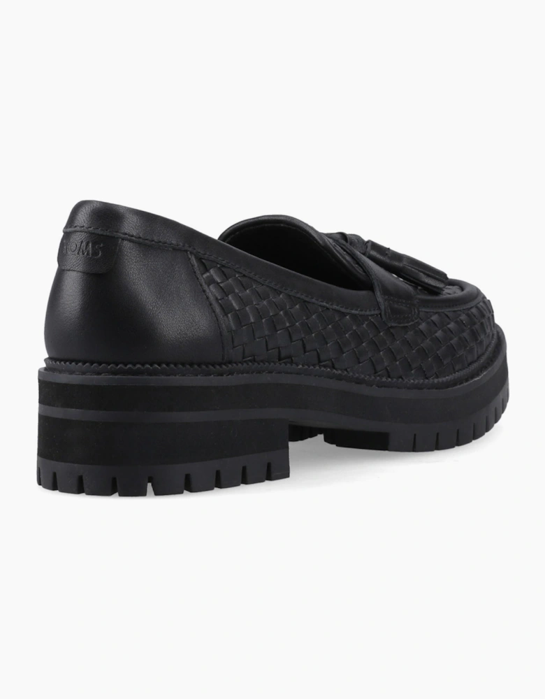 Toms Cara Woven Womens Loafers Black