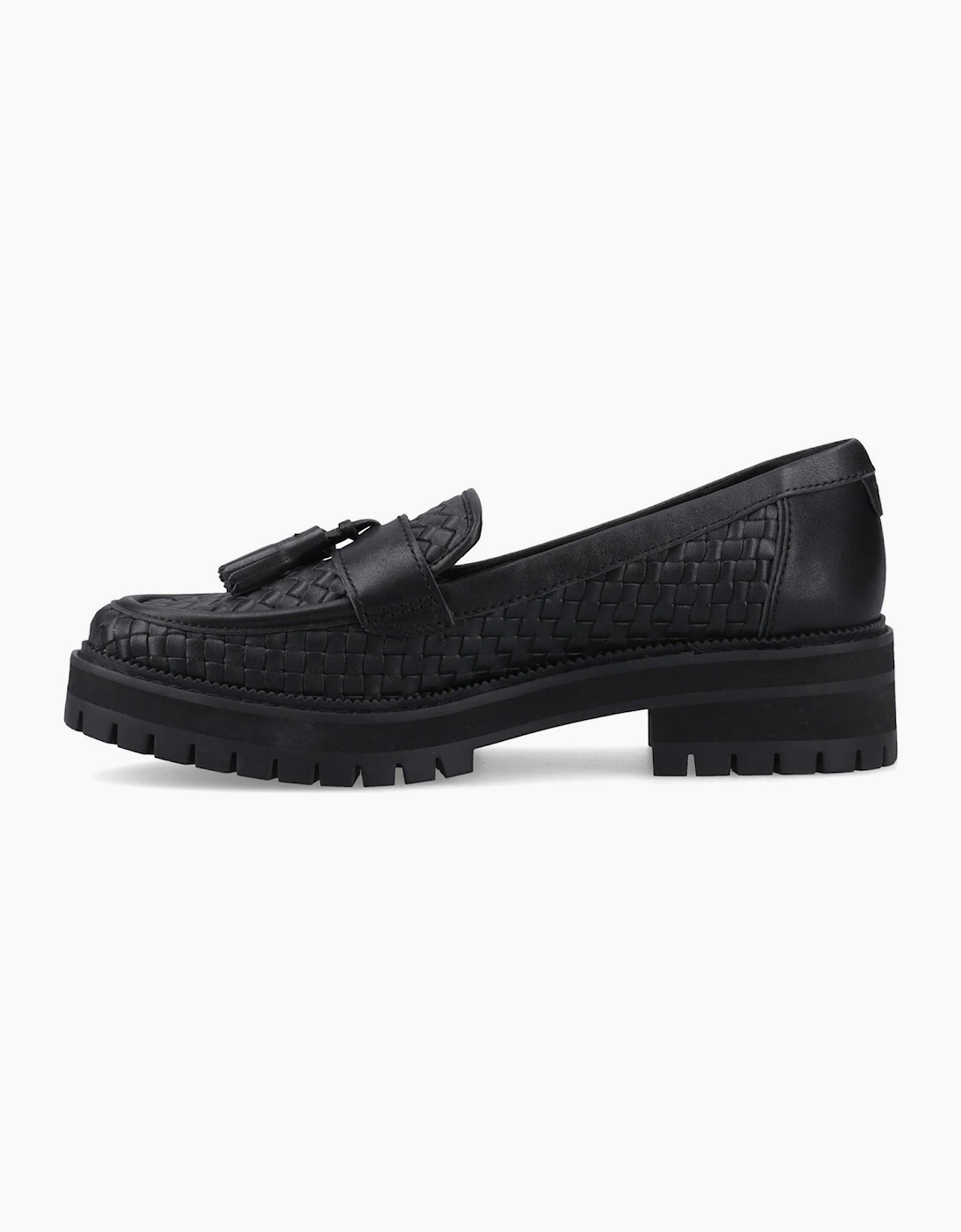 Toms Cara Woven Womens Loafers Black
