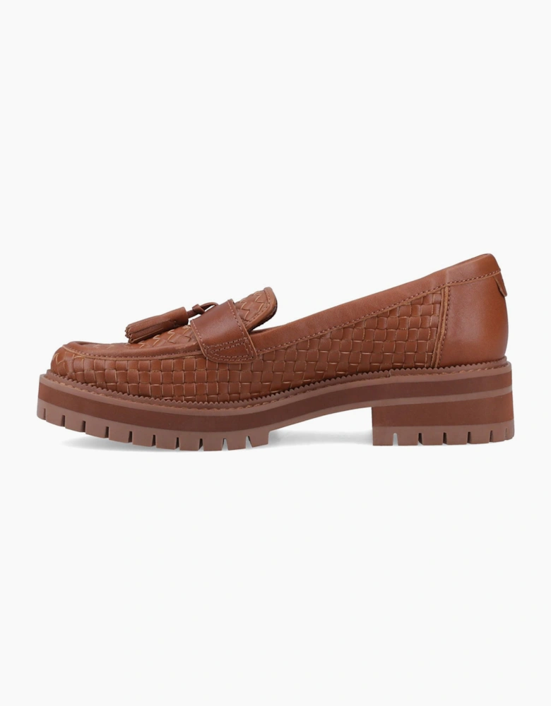 Toms Cara Woven Womens Loafers Amber Brown