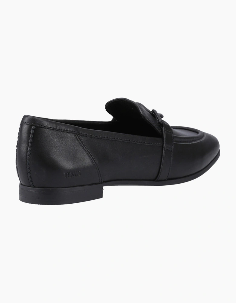 Toms Lynette Womens Leather Loafers Black