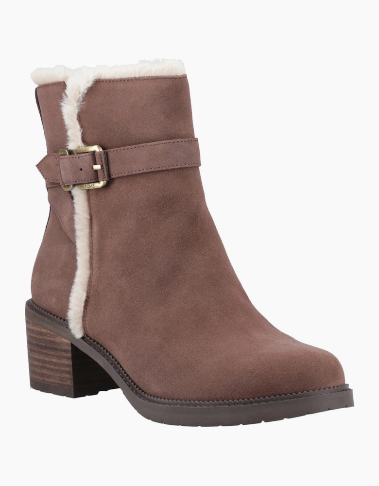 Toms Hailey Buckle Womens Ankle Boots Oak Brown