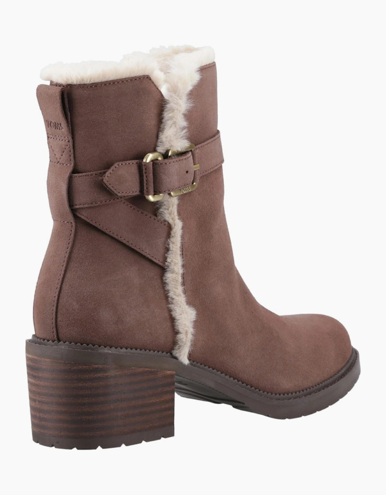 Toms Hailey Buckle Womens Ankle Boots Oak Brown