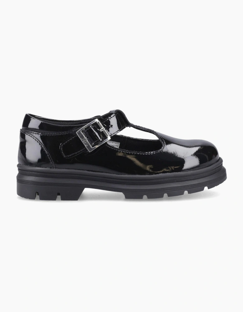 Pod Emilie Patent Girls School Shoes Black Patent