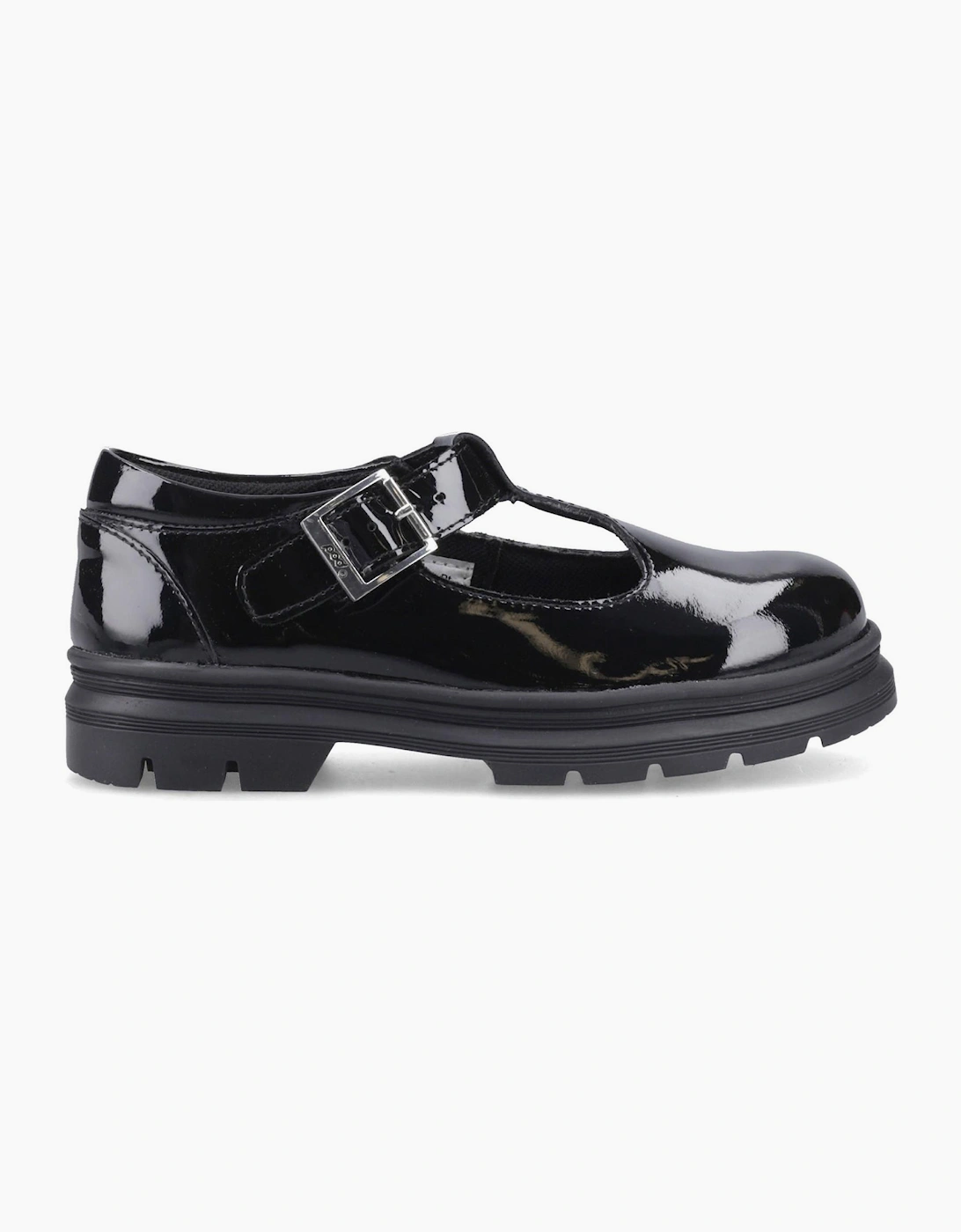 Pod Emilie Patent Girls School Shoes Black Patent