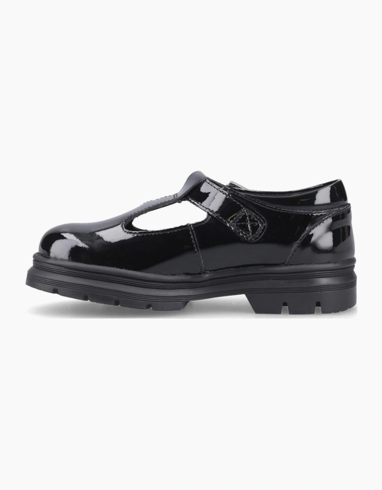 Pod Emilie Patent Girls School Shoes Black Patent