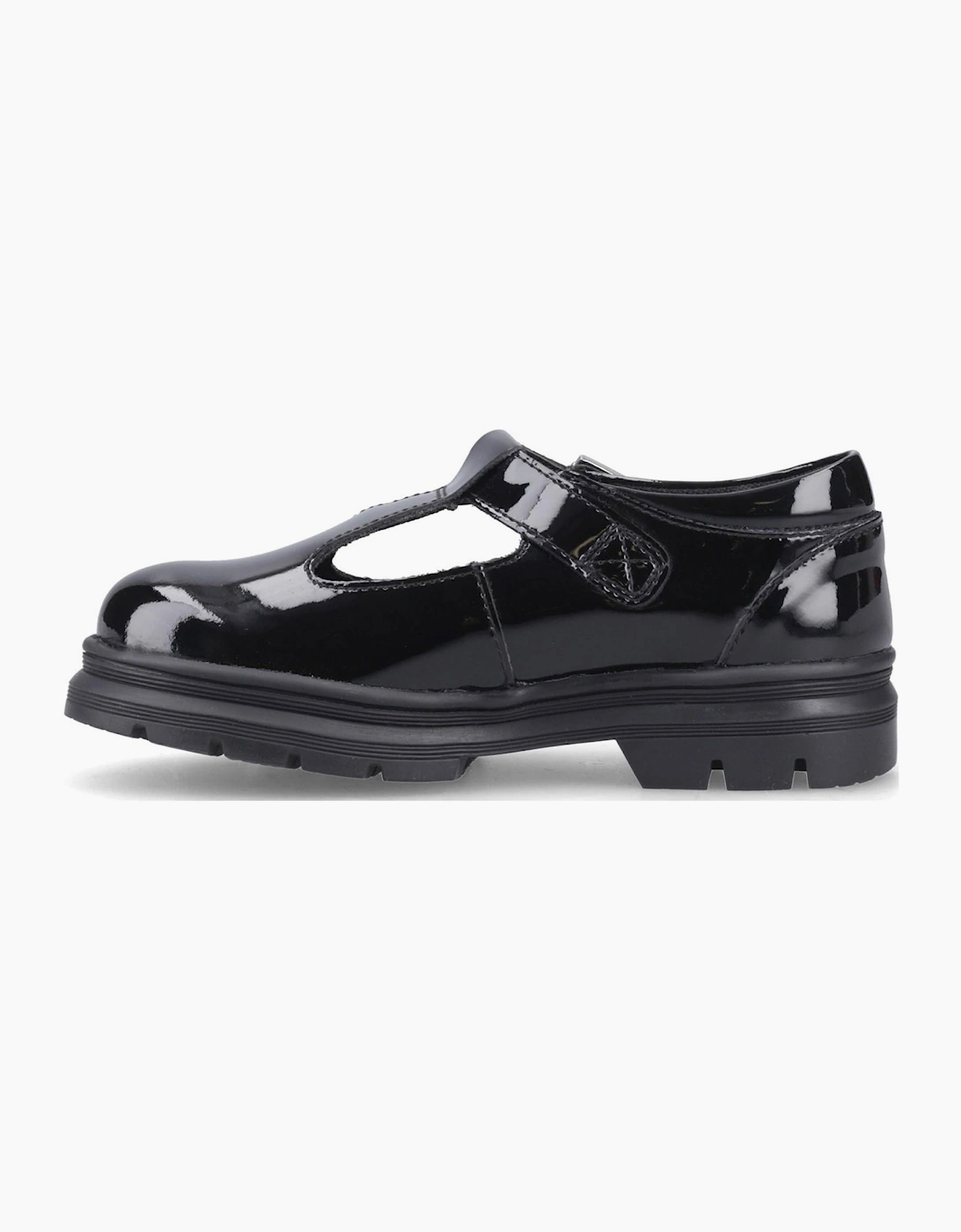 Pod Emilie Patent Girls School Shoes Black Patent