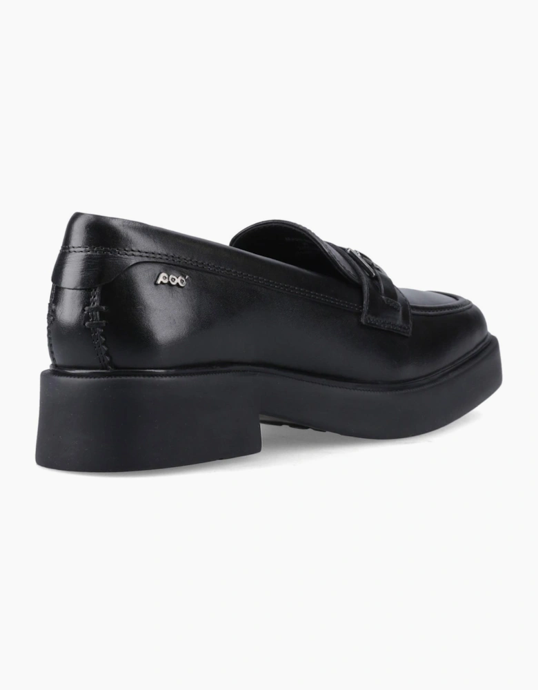 Pod Maple Womens Leather Loafers Black