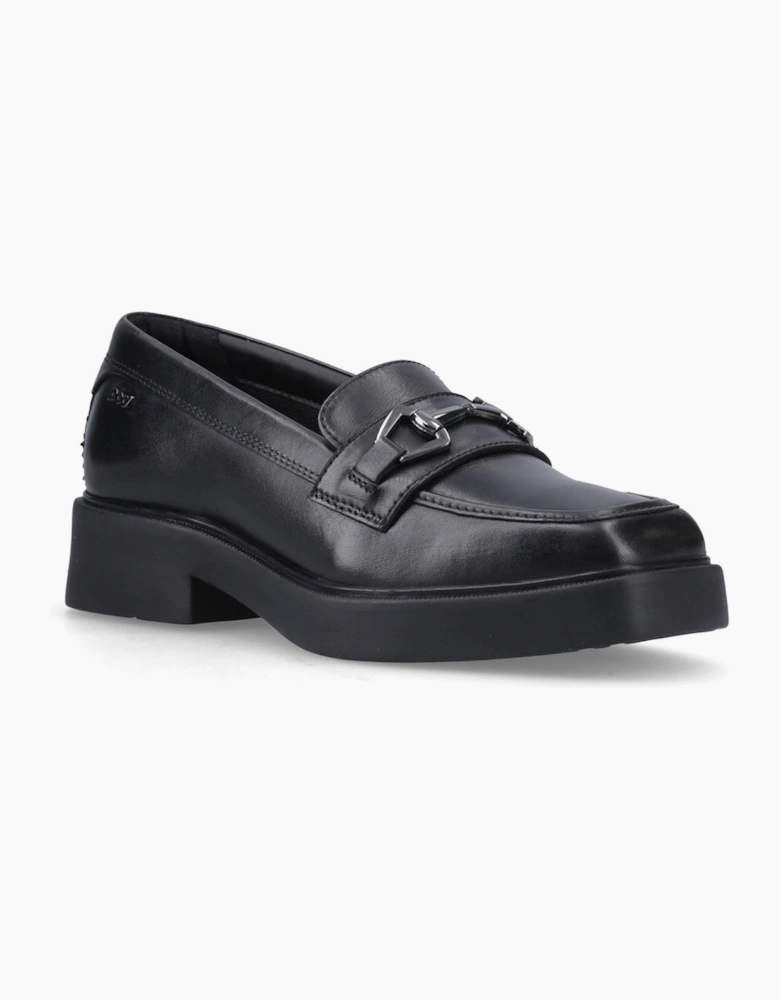 Pod Maple Womens Leather Loafers Black