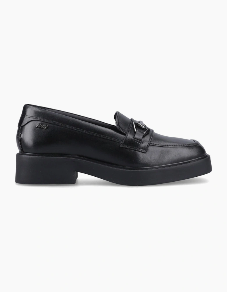 Pod Maple Womens Leather Loafers Black