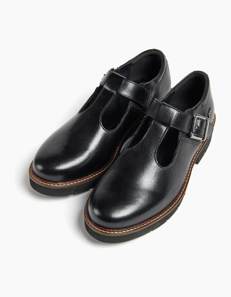 Pod Kayla Senior Girls School Shoes Black