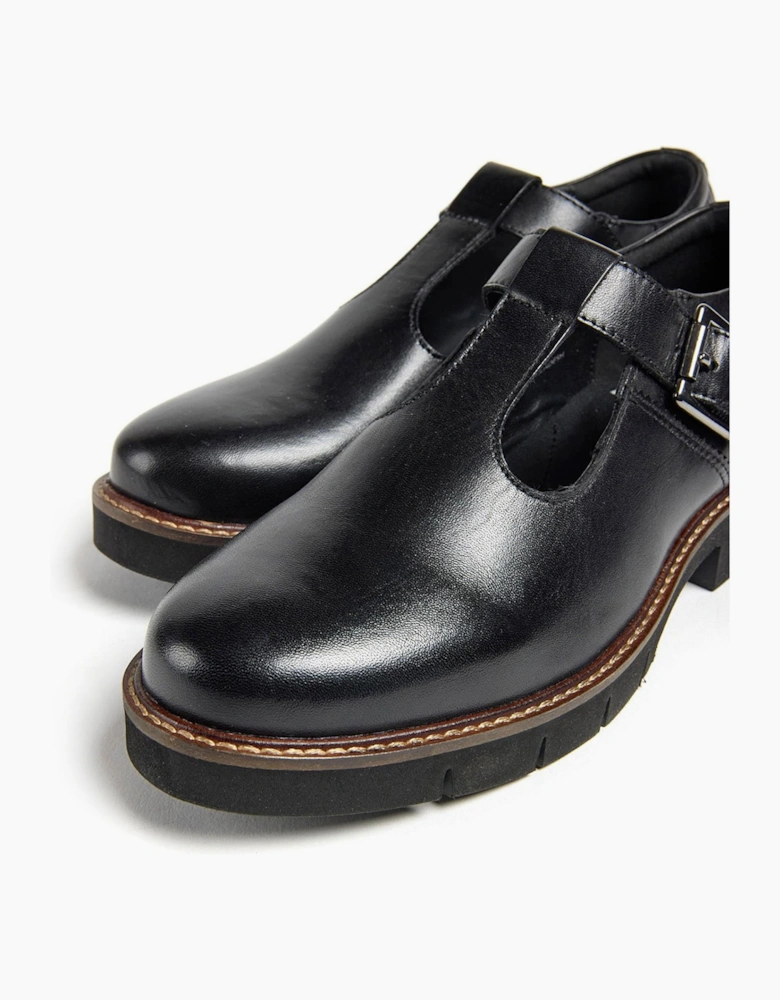 Pod Kayla Senior Girls School Shoes Black