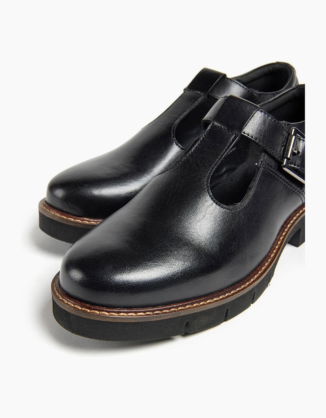 Pod Kayla Senior Girls School Shoes Black