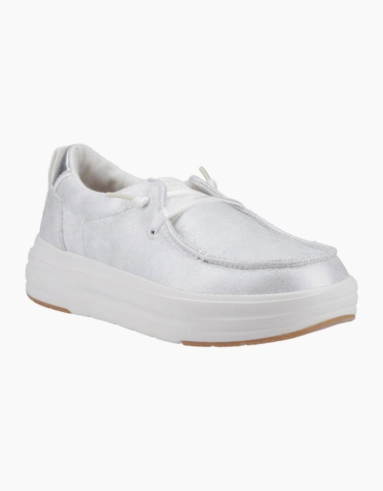 Hey Dude Wendy Nova Shimmer Womens Shoes Snow White
