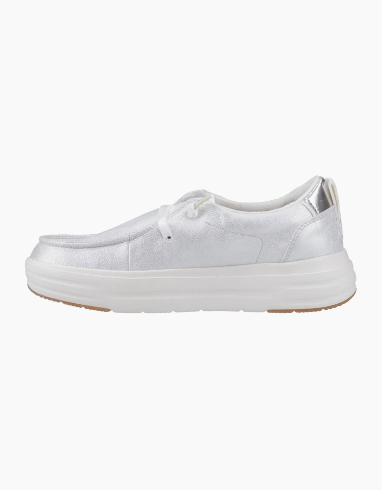 Hey Dude Wendy Nova Shimmer Womens Shoes Snow White