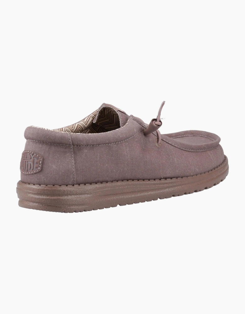 Hey Dude Wally Mens Canvas Shoes Deep Taupe