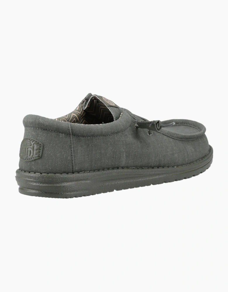 Hey Dude Wally Mens Canvas Shoes Deep Green