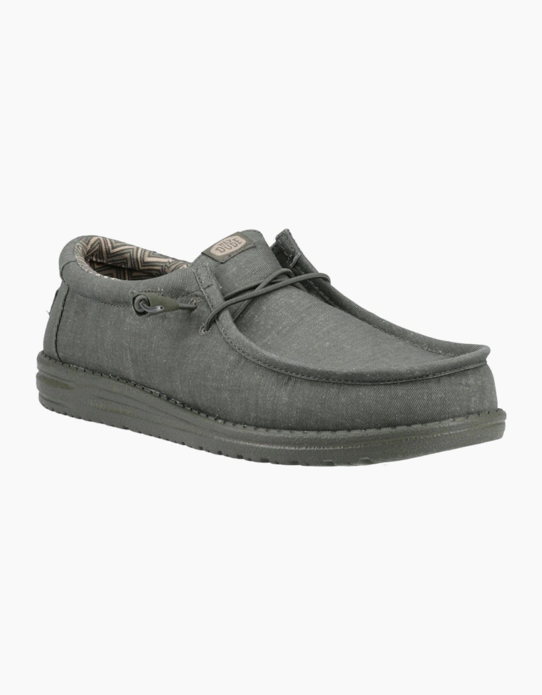 Hey Dude Wally Mens Canvas Shoes Deep Green