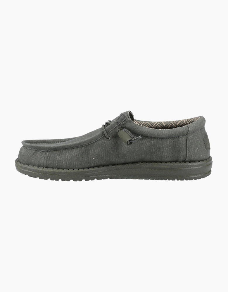 Hey Dude Wally Mens Canvas Shoes Deep Green