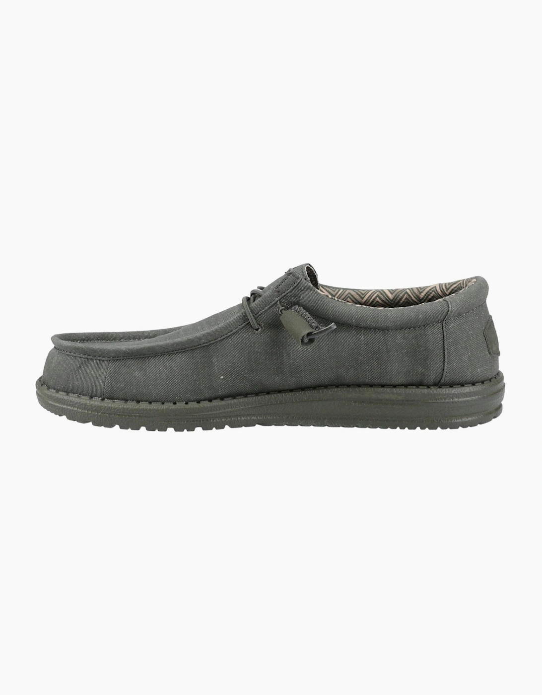 Hey Dude Wally Mens Canvas Shoes Deep Green