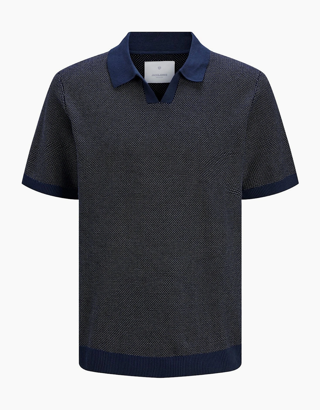 Jack & Jones Premium Knitted Mens Polo Shirt Night Sky