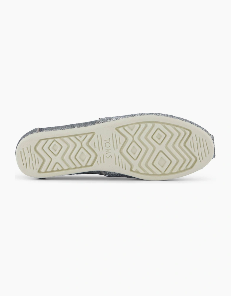 Toms Alpargata Womens Slip On Shoes Silver