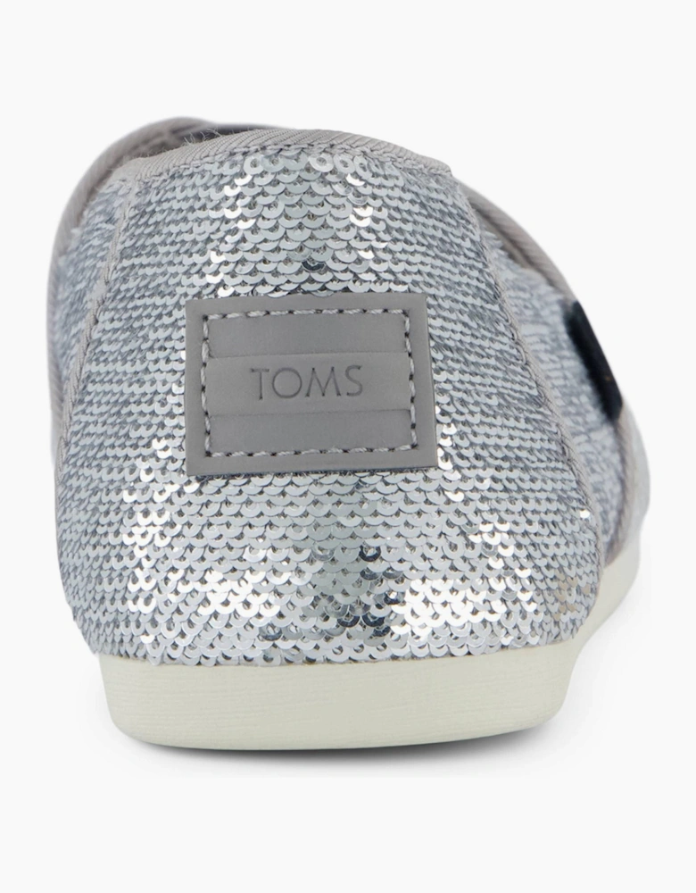 Toms Alpargata Womens Slip On Shoes Silver
