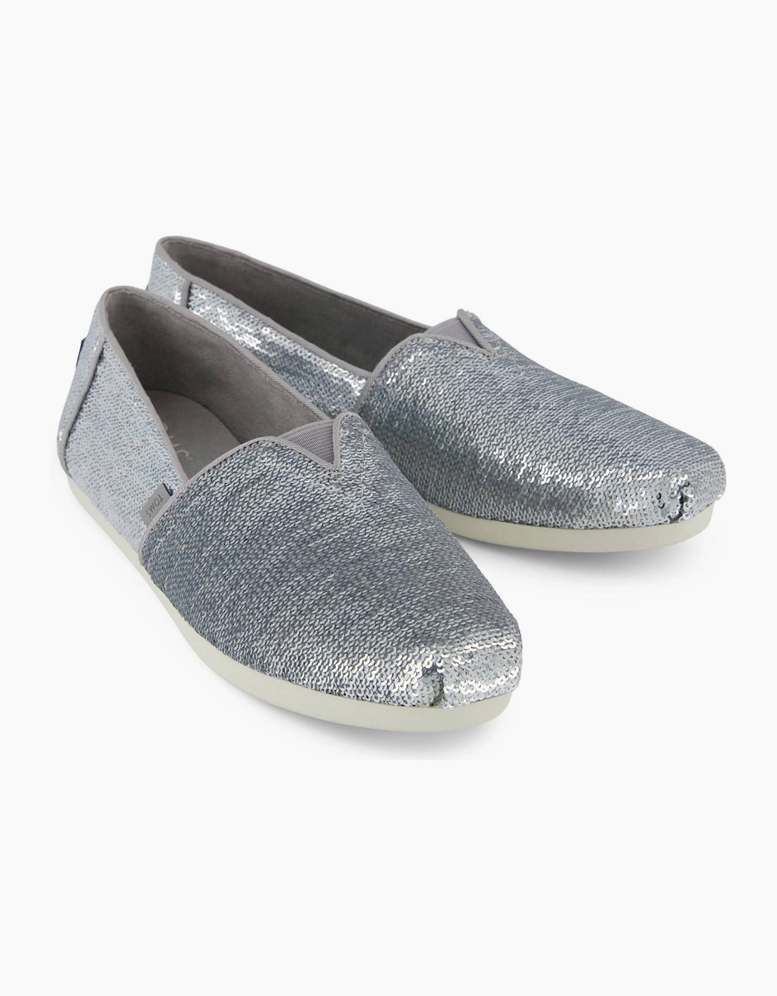Toms Alpargata Womens Slip On Shoes Silver