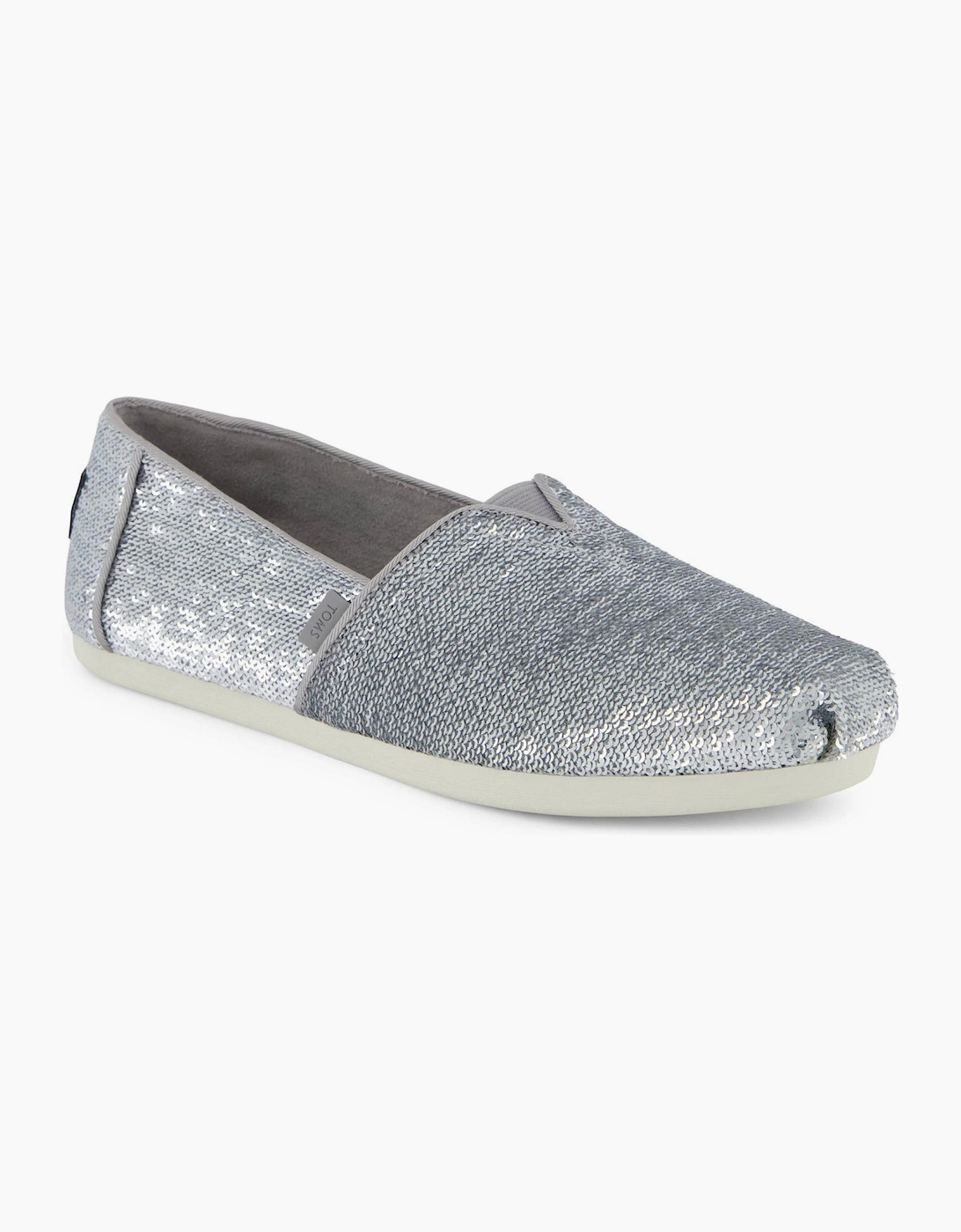 Toms Alpargata Womens Slip On Shoes Silver